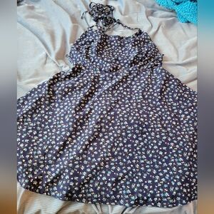 SHEIN Chic Navy Floral Summer Dress Halter